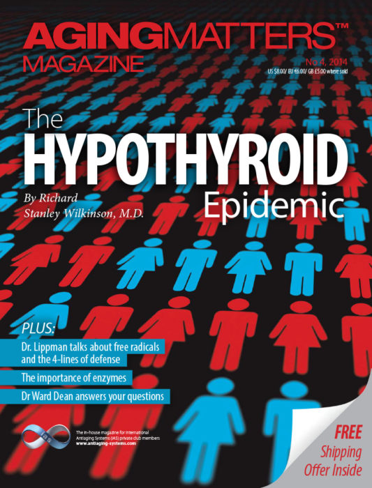 Aging Matters Magazine front addressing the Hypothyroid Epidemic