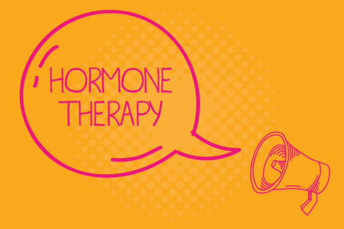 A megaphone with 'HORMONE THERAPY' in a speech bubble
